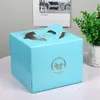 4 kleuren 4/6/8/10 inch Cakebox met handvat Kraftpapier Cheese Cake Box Kids Verjaardag Bruiloft Home Party Supply LX1771