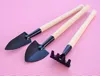 3pcs / set Mini Show Rake Set Portable Gardening Tool Widden Handing Metal Head Harrows Spade for Flowers Pot CCA1485-A 100set