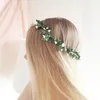 Kleine witte bloemen groene blad fee bruids kronen bos land stijl kunstbloemen hoofdeces bruiloft haaraccessoires