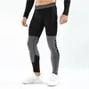 Correndo calças de compressão calças justas leggings esportes fitness sportswear calças longas ginásio calças de treinamento letras magras impresso hombre