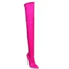 Hot Sale-Ts Super High Heel Stiletto Pekad Toe Over The Knee Boots Sleeve Knight Boots Stor storlek 42