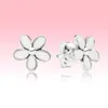 Boucles d'oreilles d'été en forme de marguerite blanche avec logo original pour Pandora 925 Sterling Silver Femmes Filles Cadeau Bijoux Boucles d'oreilles