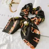 2019 Ny Chiffong Bowknot Silk Hair Scrunchies Kvinnor Pearl Ponytail Hållare Slips Hår Rope Rubber Bands Hårtillbehör