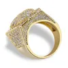 Hip Hop Star Diamonds Anneaux pour hommes Luxury Crystal Gold Silver Ring 18K Gold Copled Zircons Ring Bijoux pour BF 4445657