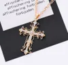 Strass Croix Pendentif Collier pour Femmes Exagéré Hiphop Bijoux Long Chandail Chaîne Colliers Saint Valentin Cadeau En Gros