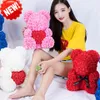 NOUVEAU GADE DES VALITIONS 40 cm Red Bear Rose Teddy Bear Rose Flower Decoration Artificial Christmas Gift for Women Valentines Gift5617420