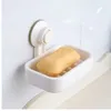 Plastic Soap Holder Soap Dish Draining Double-layer Soap Dishes Suction Cup for Bathroom Lavatory Kitchen