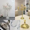 Gold/Silver Candle Holders Wedding Decoration Metal Crystal Centerpiece Dining Table Candelabra Stand Home Decor Mother Day