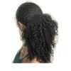 14inch Drawstring Ponytail Hair Extension Clip human Afro Kinky curly Ponytail Hairpieces With Elastic Band Comb