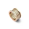 2020 Top quality Classic spring Rings For woman Men jewelry 18k Rose gold Titanium steel Wide version jewelry gift