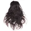 Amazing Black Wavy Curly Ponytail Hairpieces Wrap Around Clip In Virgin Human Hair Drawstring Ponytail Hair Extension Natural Color