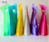 50 pcs/lot petit sac à provisions avec poignée shopping cadeau sac en plastique pour emballage en tissu grand cadeau en plastique avec poignée