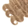 Tissage en lot indien péruvien Remy naturel ondulé blond cendré 8, extensions de cheveux humains, 34 pièces, 1624 pouces, 3709303