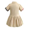Mädchen Kleid 2019 INS Stile Neue Sommer Stile Mädchen Kinder Sailor Kragen Kurzarm Elegante Hohe Qualität Baumwolle Plissee Princes9895112