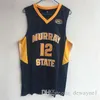 Murray State Racers 12 Ja Morant Jersey Temetrius Jamel College Basketball usa a camisa da universidade Amarelo Azul Branco OVC OHIO Valley NCAA