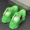 OG New Fashion Triple s Scarpe Paris 17fw Triple-s Sneaker Scarpe per il tempo libero verde scuro Scarpe da papà Superficie in mesh traspirante