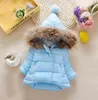 Baby Girl Clothes Boys Fur Collar Cotton-padded Clothes Kids Winter Hoodies Outdoor Warm Jackets Snow Wear Coat Outwear Jumper Costume B6940