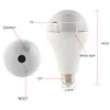 2019 INQMEGA 360 grader LED Light 960P Trådlös panoramautsikt Hem Säkerhet Säkerhet WiFi CCTV Fisheye Lampa IP-kamera Två sätt Ljud