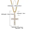 Vintage Rose Gold Blingling Diamond Lanced Out Cross Wisiorek Łańcuch Naszyjnik Kubiczny Cyrkonia Cruzar Biżuteria Biżux Prezent Dla Mężczyzn Kobiety