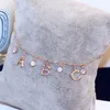 Korean Marke Brief Armband mit Kristall Zircon Charme-Schmucksachen 18k goldene überzogene Hochzeit Armband-Armbänder Fußkettchen Geschenk für Frauen
