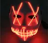 24pcs LED LED Mask Up Funny From the Purge Election Year Great for Festival Cosplay Halloween Assume New Year