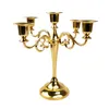 Castiçais de metal 5 braços 3 braços suporte de vela decoração de casamento candelabros peça central castiçal decoração artesanato prata gold2362
