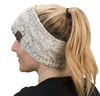CC Hairband colorido torção de malha Crochet Headband Inverno Ear Warmer Elastic Faixa de Cabelo Ampla Acessórios de cabelo