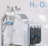 6 في 1 h2 o2 hydra الوجه الجلدي الماء الأكسجين النفاثة قشر هيدرا الجلد الغسيل الوجه جمال الوجه العميق التطهير RF الوجه رفع المطرقة الباردة