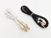 AUX Audio Cable 1m/3ft OD 3.8 3.5mm Silver ring plug Fine lines Dual Male Cord via DHL 200+