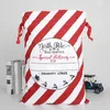 20pcs/lot christmas Striped Envelop 2 styles red drawstring canvas santa vintage gift bags bag1