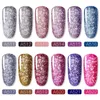 Kits de arte unhas Conjunto de polimento em gel 12pcs/conjunto Rainbow Shiny Manicure Glitter Glitter Acrlis