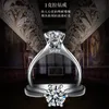 Clasical Fashion Jewelry Real 925 Sterling Silver Round Cut Solitaire White Topaz CZ Diamond Women Wedding Bridal Ring for Lovers1084289