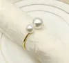 Creative personality metal napkin ring the toast button ring napkin western buckle pearl meal SN2429