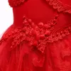 女の子かわいい赤ホワイトグリーンピンクの結婚式のクリスマスTweenプリンセスパーティードレスデザイン長いフロックオンライン