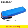 Liitokala 7S4P 29.4V 12Ah 전기 자전거 모터 Ebike 스쿠터 24V Li 이온 배터리 팩 18650 리튬 충전지 15A