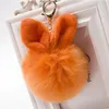Topu Dekorasyon Yaratıcı Cep Telefonu Çanta Süsleme Araba Anahtarlık Hediye Düğün Souvenir ile 15pcs / Lot Sevimli Anahtarlıklar Tavşan Kulak kolye