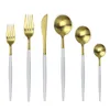 6 SZTUK Luksusowe Czarne Zestaw Sztuliarstwo Ze Stali Nierdzewnej Western Food Flatware Zestawy Stołowe Cake Fork Steak Nóż łyżeczka kolacji Obiadowy zestaw