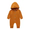 Bébé Garçons et Filles À Capuche Barboteuses Nouveau-Né Infant À Manches Longues Bouton Combinaisons Printemps Autum Toddler Hoodies Bébé Escalade Vêtements M1130