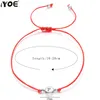 Handmade Red Thread String Rope A-S Letter Beads Bracelet For Women Men Silver Color Initials Name Bracelets Couple Jewelry