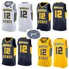 NCAA Murray State Racers 12 Ja Morant Jersey Temetrius Jamel College Basketball Wears University Shirt Jaune Bleu Blanc OVC Ohio Valley