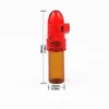 Snuff Snorter Dispenser Bullet Rocket Snorter Caixa de comprimidos de vidro Frasco com fundo transparente para fumar Tampa de acrílico Frasco de vidro Estojo de comprimidos para fumante Snorter de bolso