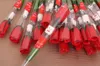 50 pezzi/lottp San Valentino Rose rosse in seta con orso cartone animato Simulazione Fiore artificiale Decorazione festa Decorazione di nozze