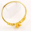 Bröllop Brudblomma Mönster Bangle For Womens Lady 18K Gulguldfylld vacker armband Gift2141304