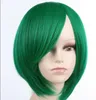 شعر مستعار الشحن أزياء شعر مستعار جديد مثير للمرأة قصيرة الباروكات الخضراء