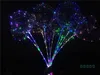 Ledde blinkande ballonger nattbelysning Bobo boll mångfärgad dekoration ballong bröllop dekorativa ljusa lättare ballonger med pinne jul