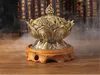 Chinese Buddha Alloy Incense Burner Lotus Flower Incense Holder crafts Censer for Buddhist Home Office Decoration creative gifts