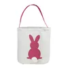 Mignon lapin de pâques panier rond toile cadeau sac dessin animé mignon lapin queues seau mettre pâques Jute lapin bricolage seau seaux