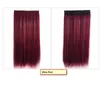 Synthetische hairextensions recht 24 inch Pruik Brazilië Zwart kleurrijk Bruin donkerblond aanverfbaar gemakkelijk aan te trekken bea0903105926