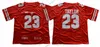 thr 2020 Wisconsin NCAA Football #23 Jonathan Taylor 16 Russell Wilson 99 JJ Watt Red White Rose Bowl NCAA 150TH CFB Jersey