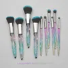DHL New Crystal Makeup Brushes 10pcs / set Diamond Crystal Handle Brush kit Face Foundation Powder Corrector Cosméticos Brush